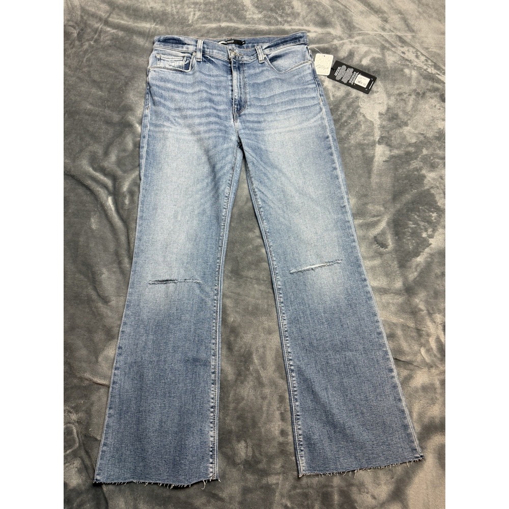Hudson Jeans Womens 28x26 Blue Barbara Boot Cut Light Wash Denim NEW Raw Hem